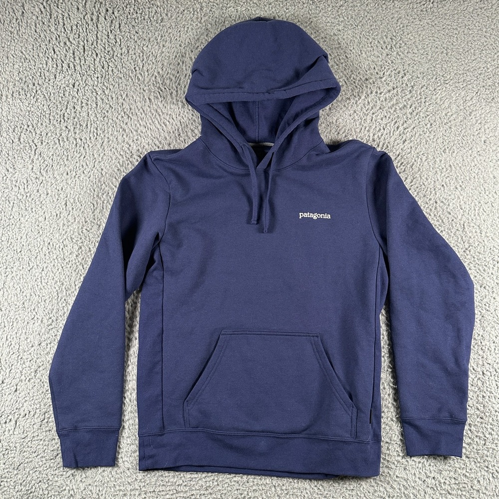 Patagonia Fitz Roy Horizons Uprisal Hoodie Womens M Mens S Blue Pullover